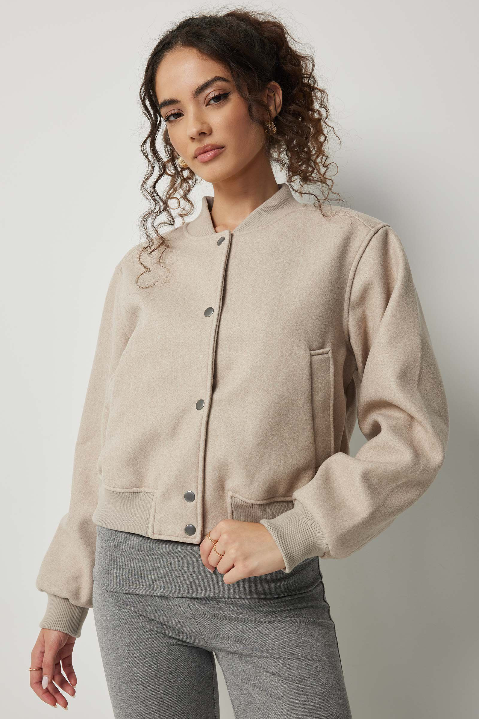 Crop Felt Bomber Jacket | Ardene