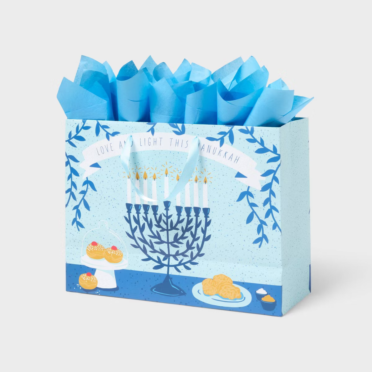 Large Hanukkah Gift Bag with Tissue Blue - Spritz™ | Target
