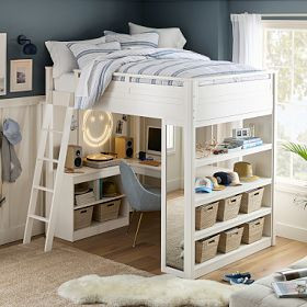 Sleep &amp; Study® Loft Bed with Mirror | Pottery Barn Teen
