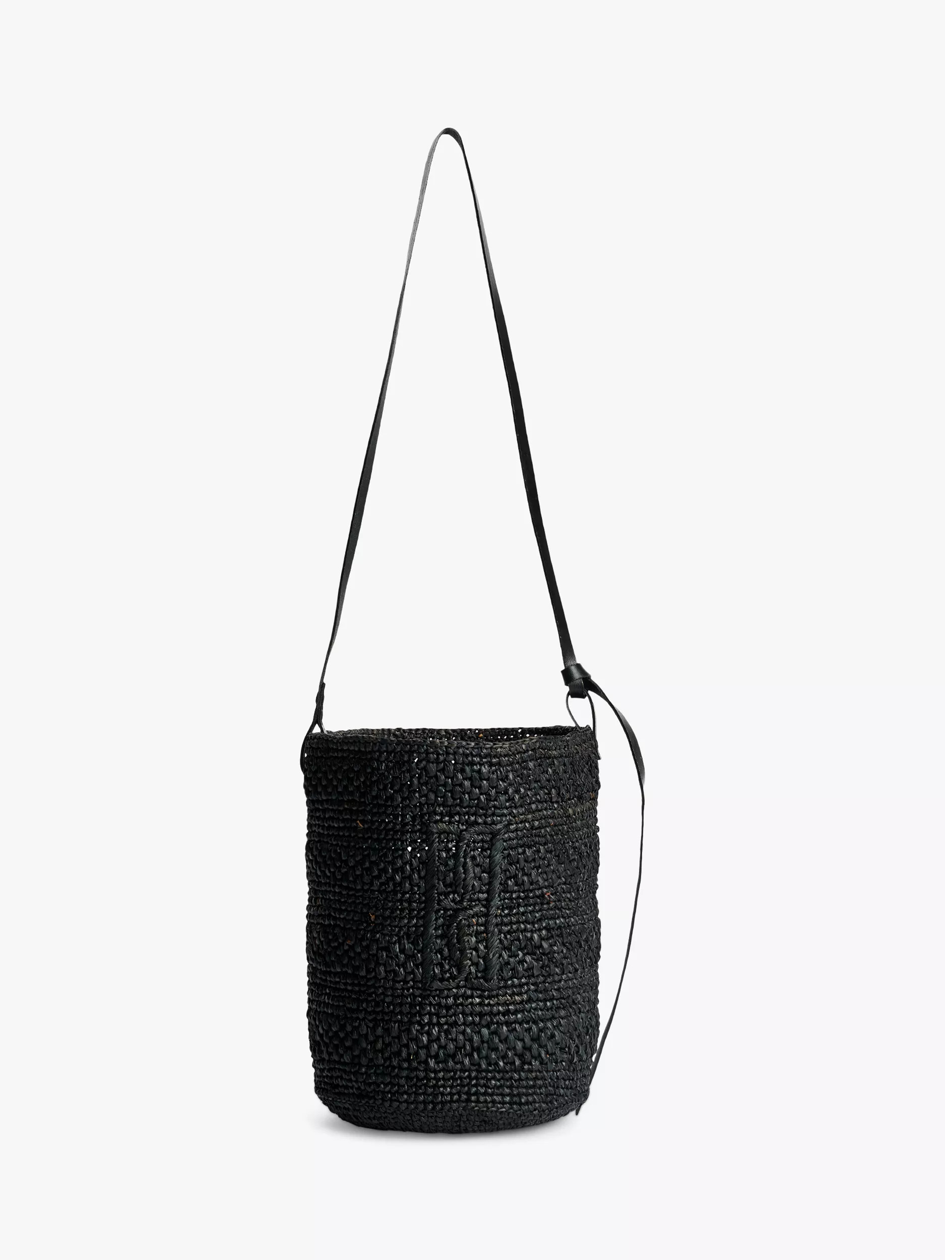Mirabellee Straw Bucket Bag, Black | John Lewis (UK)
