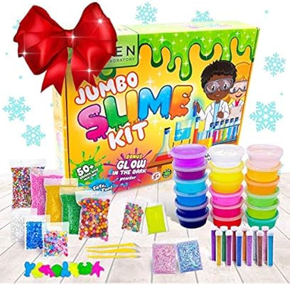 Zen Laboratory DIY Slime Kit Toy for Kids Girls Boys Ages 3-12, Glow in The Dark Glitter Slime Ma... | Amazon (US)