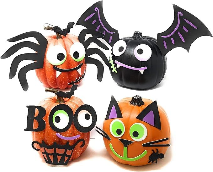 Funiverse Mega Bulk Pack 126 Piece Foam Halloween Pumpkin Decorating Craft Kit Stickers - Makes 1... | Amazon (US)