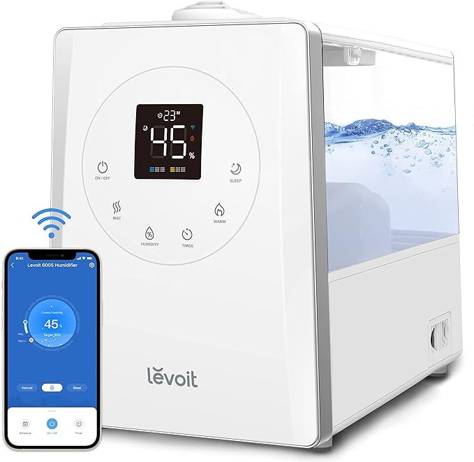 LEVOIT Humidifiers for Bedroom Large Room Home, 6L Warm and Cool Mist Top Fill Ultrasonic Air Vap... | Amazon (US)