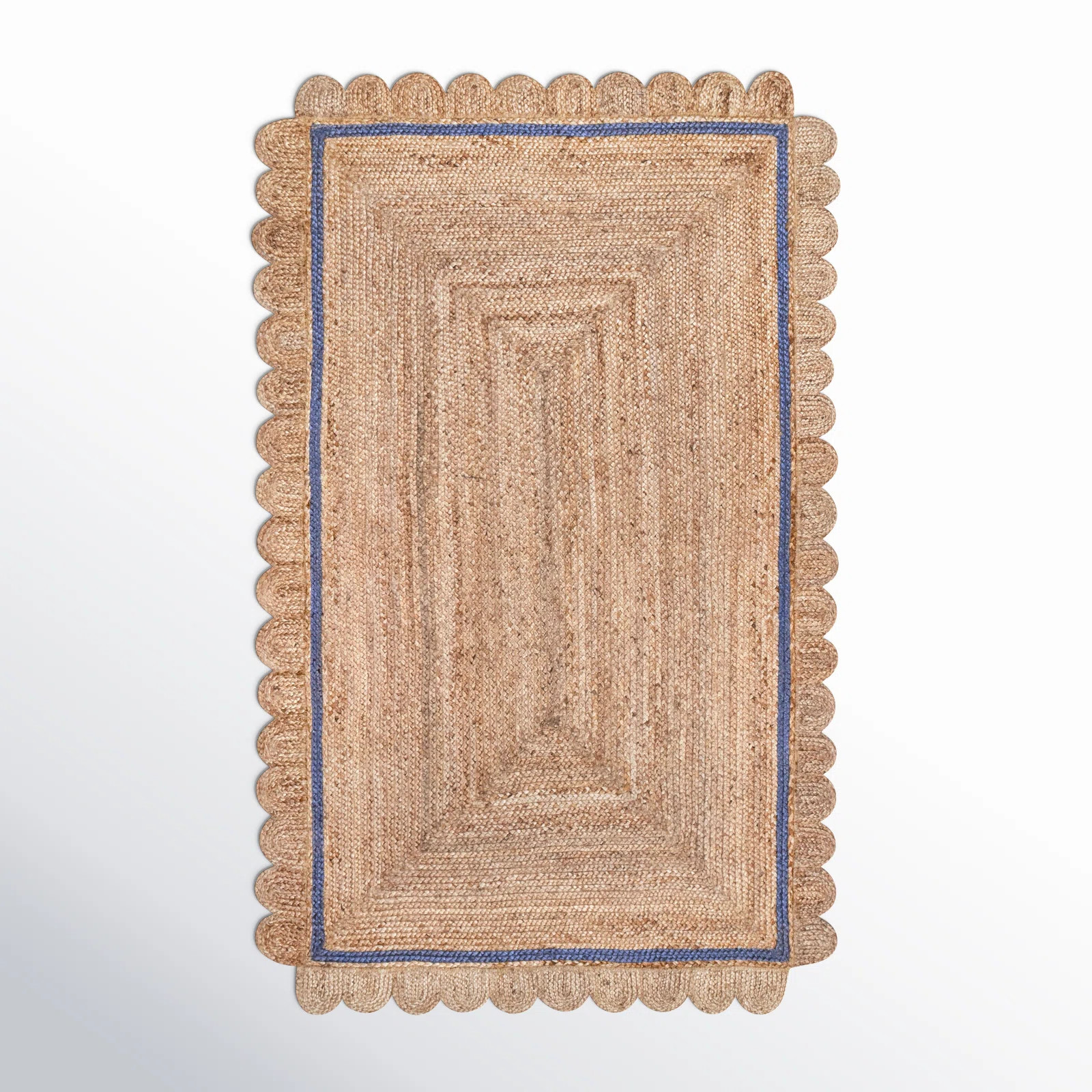 Damask Petals Braided Jute Area Rug | Birch Lane