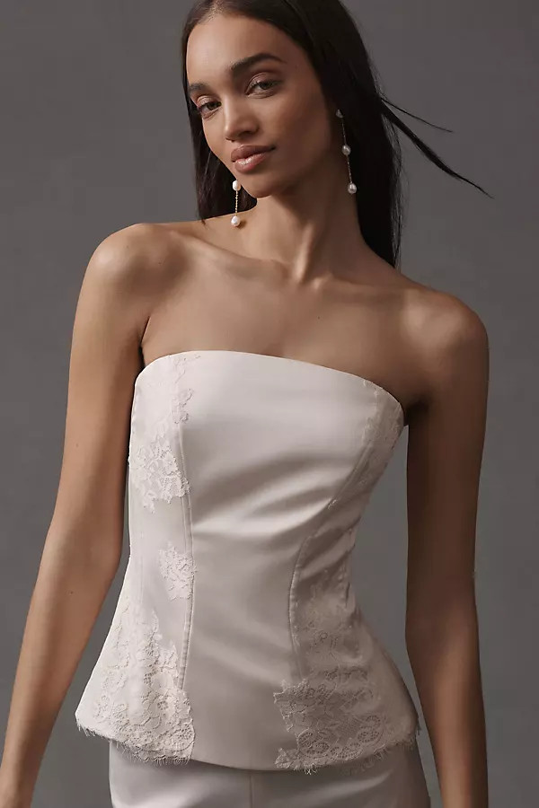 BHLDN Strapless Lace Corset | Anthropologie (US)