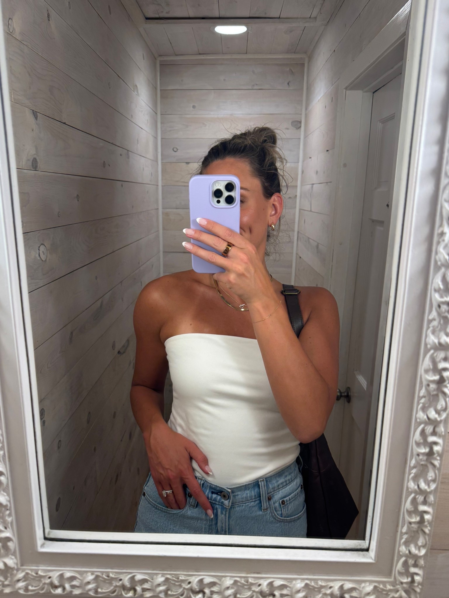 Casual summer outfit 

#tubetop #abercrombie #jeanshorts #summeroutfit 

#LTKFindsUnder50 #LTKStyleTip #LTKSummerEdit