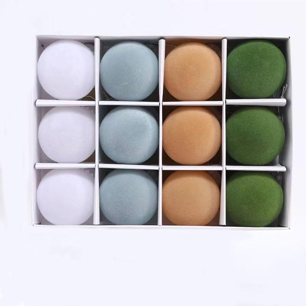 ELODSA 12pcs Velvet Christmas Balls, 2.4 Inch Flocked Christmas Balls Ornaments, Christmas Plasti... | Amazon (US)