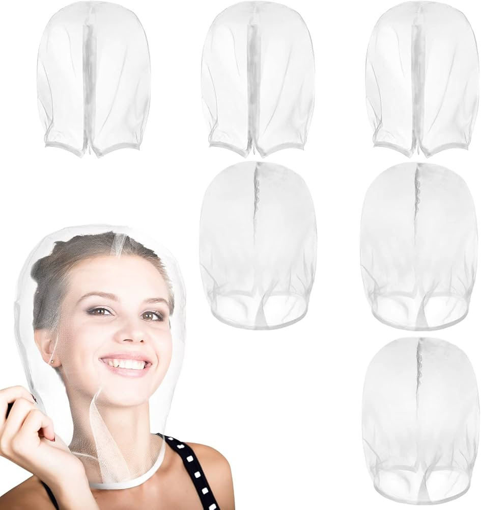 6 Pcs Makeup Protector Hood Washable Light Airy Nylon Chiffon Makeup Hood Zipper Closure Reusable... | Amazon (US)