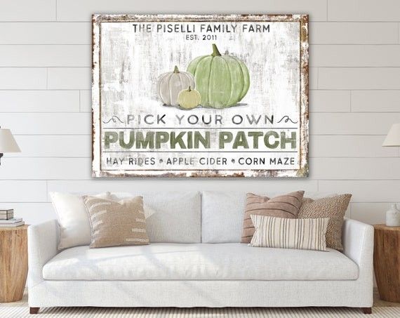Modern Farmhouse Wall Decor Pumpkin Patch Rustic Fall Sign | Etsy (US)