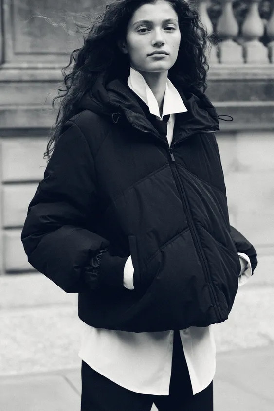WATER-REPELLENT WINDPROOF HOODED PUFFER JACKET | Zara DE