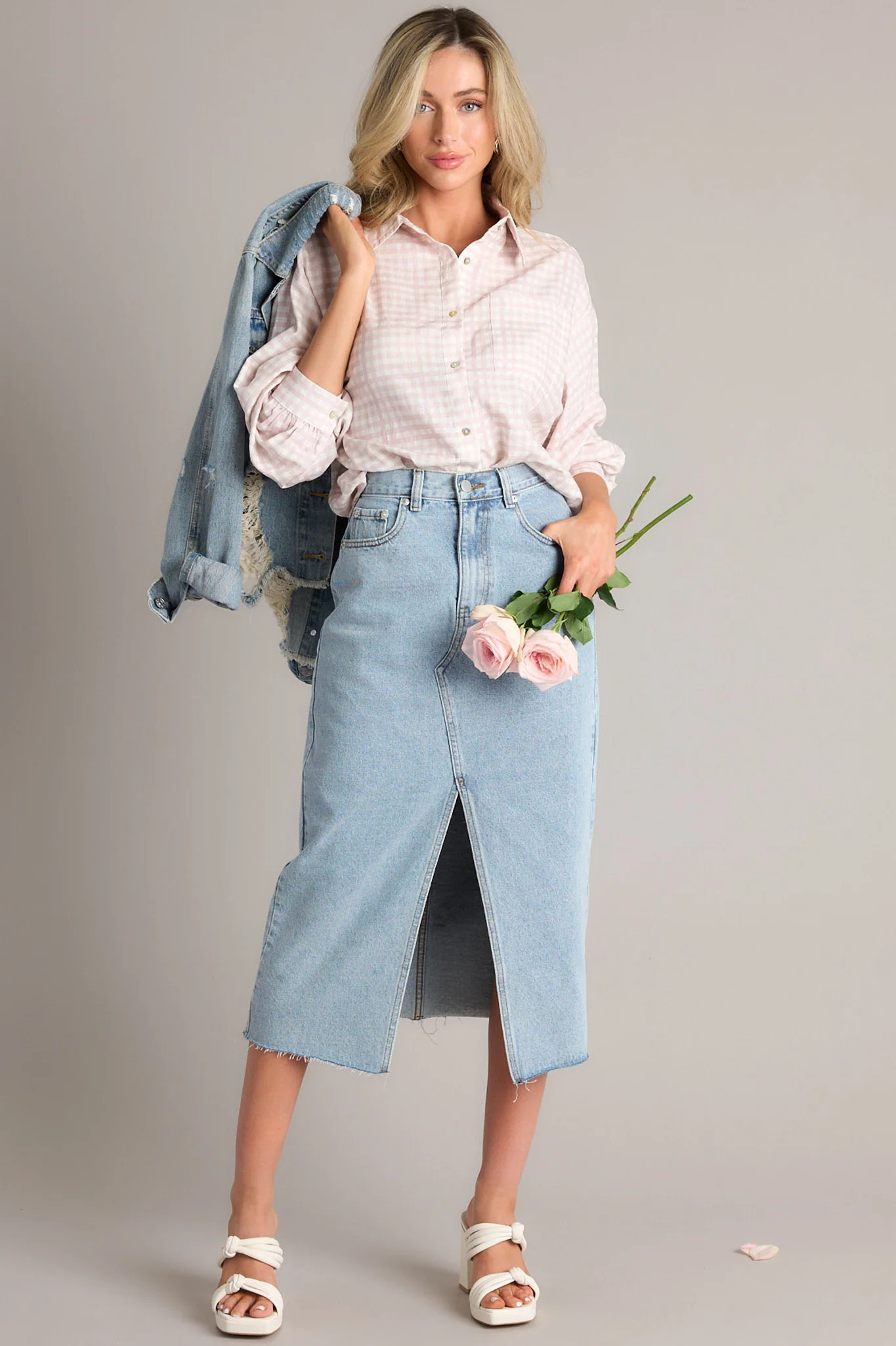 Grab The Chance Pink Gingham Button Front Top | Red Dress