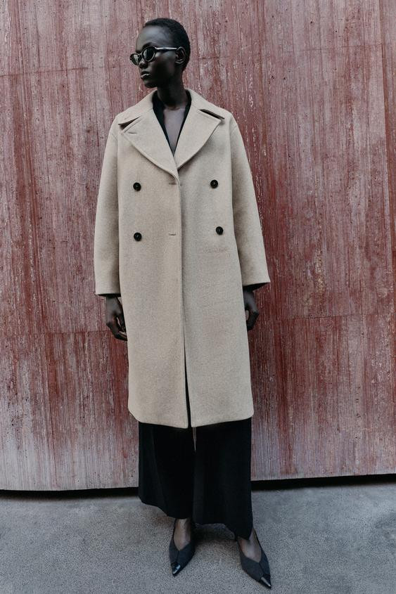 Zara - Soft Oversized Coat - Beige - M - Woman | Zara US