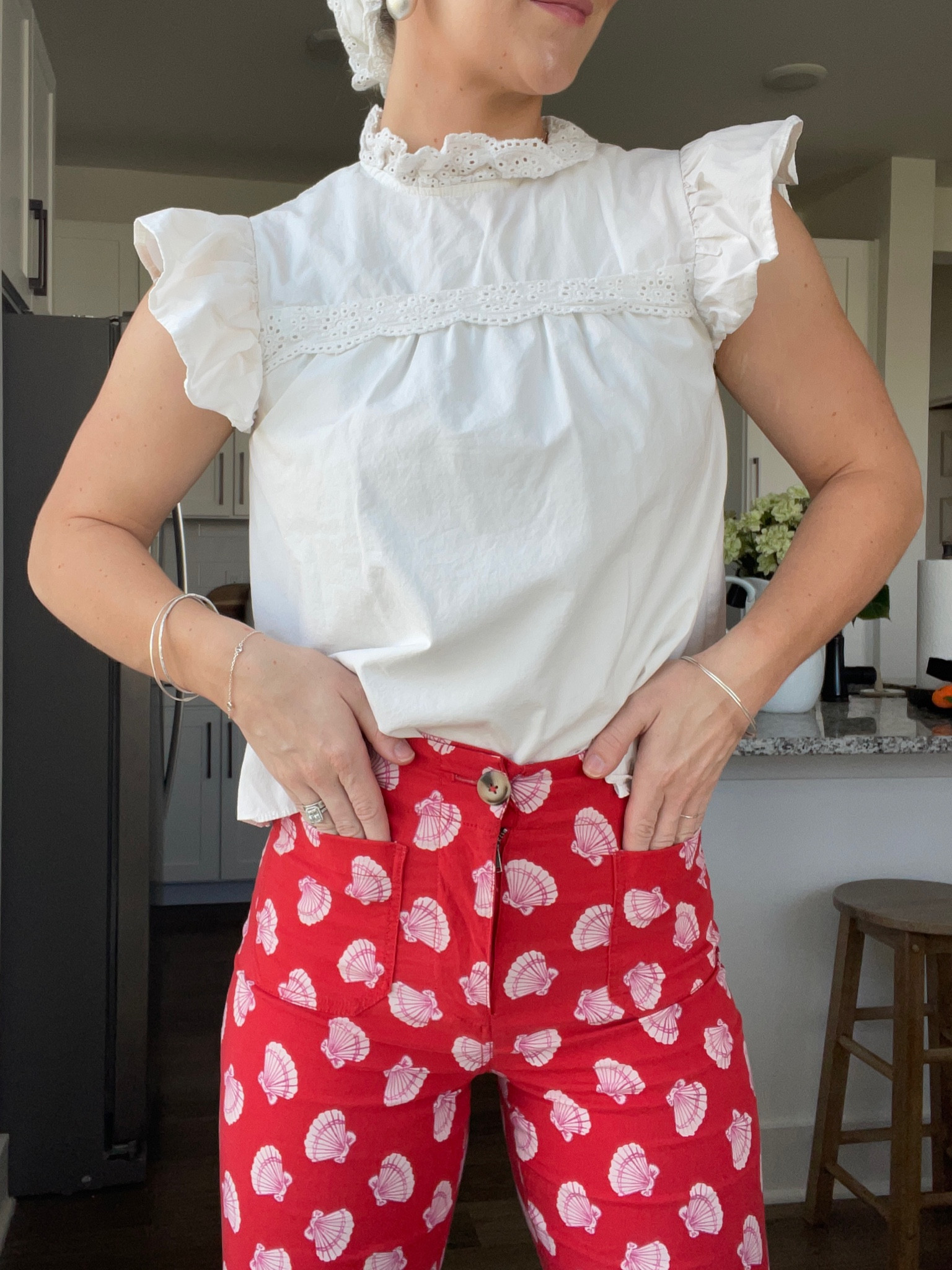 Pants are the ‘Colette cropped wide leg printed pant’ from Anthro! Size 26
Top is from TJ max but I linked similar ones! 
Scrunchie is from Shein! 
Shoes from Target size 9.5  

#LTKBeauty #LTKSeasonal #LTKStyleTip