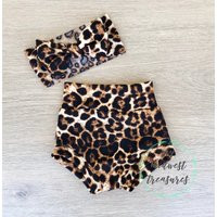 Cheetah Baby Bummies Set | Girl Shorts & Bow | Etsy (US)