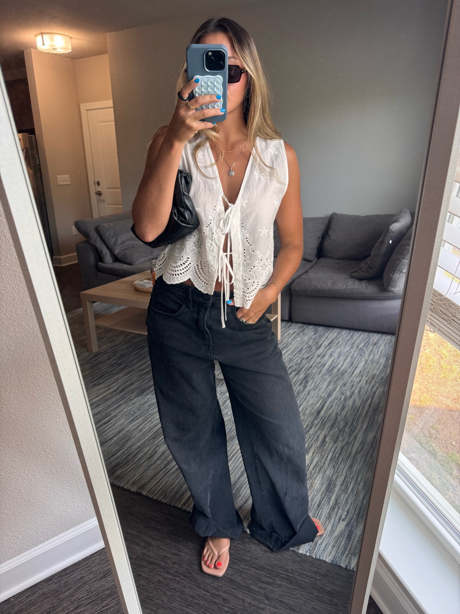 friday night ootd!!! my new uniform will be jeans and a little white top for the foreseeable future 😂😂

#LTKgrwm #LTKdayinmylife #LTKootd