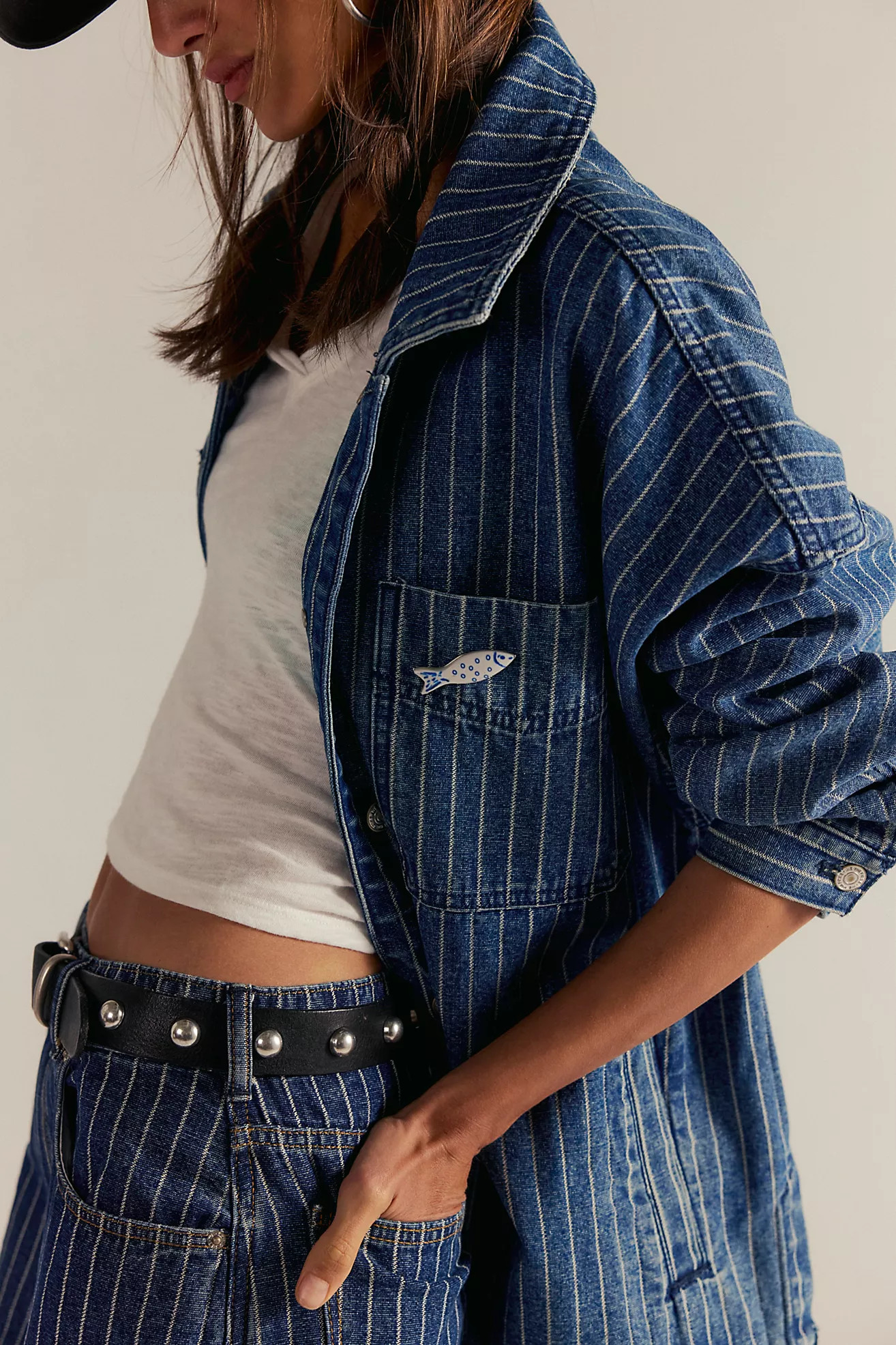We The Free Madison City Pinstripe Denim Jacket | Free People (Global - UK&FR Excluded)
