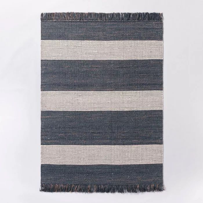 Highland Hand Woven Striped Jute/Wool Area Rug Blue - Threshold™ designed with Studio McGee | Target