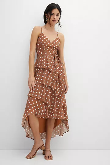 Polka Dot Wrap Maxi Dress | Anthropologie (US)