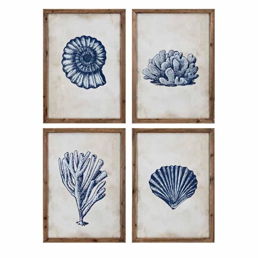 IMAX Light brown Wall Graphic Art Bassy Art Framed Wall Decor (Set of 4) | The Home Depot