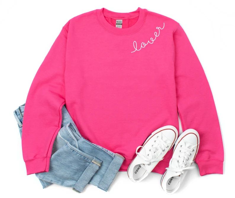 LOVER Valentine Sweatshirt for Her, Girlfriend Gift for Valentines Galentines Gift for Her, Valen... | Etsy (US)