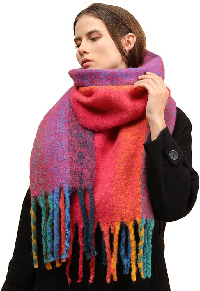 Temminc Women's Warm Scarf, Colorful Soft Comfort Elegant Cold Weather Pashmina Shawl Casual Scar... | Amazon (US)