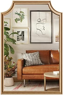 WallBeyond 24" x 36" Scalloped Corners Arch Rectangle Wall Mirror with Wood Frame for Entryway, L... | Amazon (US)