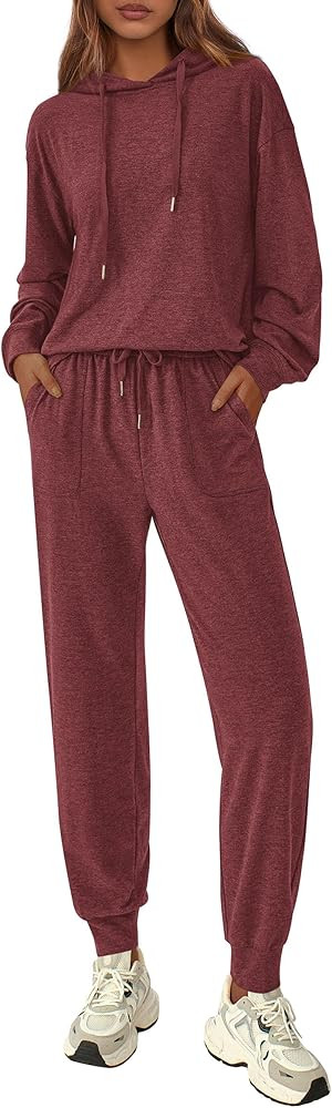 PRETTYGARDEN Women's Two Piece Outfits Sweatsuits Lounge Sets Hoodies Sweatshirt Joggers Sweatpan... | Amazon (US)