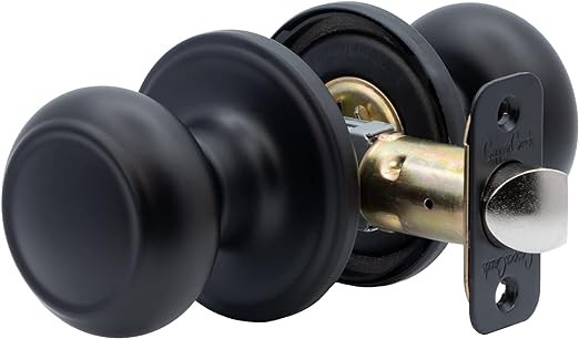 Copper Creek CK2020BC Colonial Door Knob, Passage Function, 1 Pack, in Black | Amazon (US)