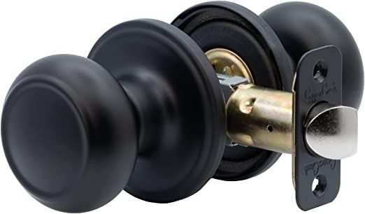 Copper Creek CK2020BC Colonial Door Knob, Passage Function, 1 Pack, in Black | Amazon (US)