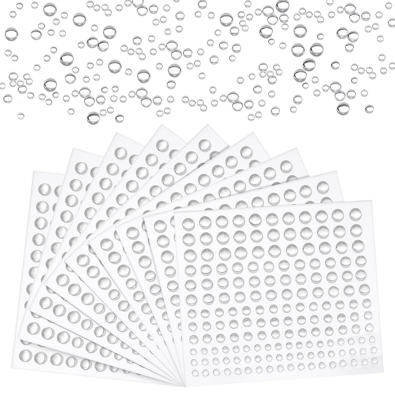 660 Pcs Self-Adhesive Dewdrop Stickers (3/4/5/6mm), Simulation Dew Water Drops Synthetic Material... | Amazon (US)