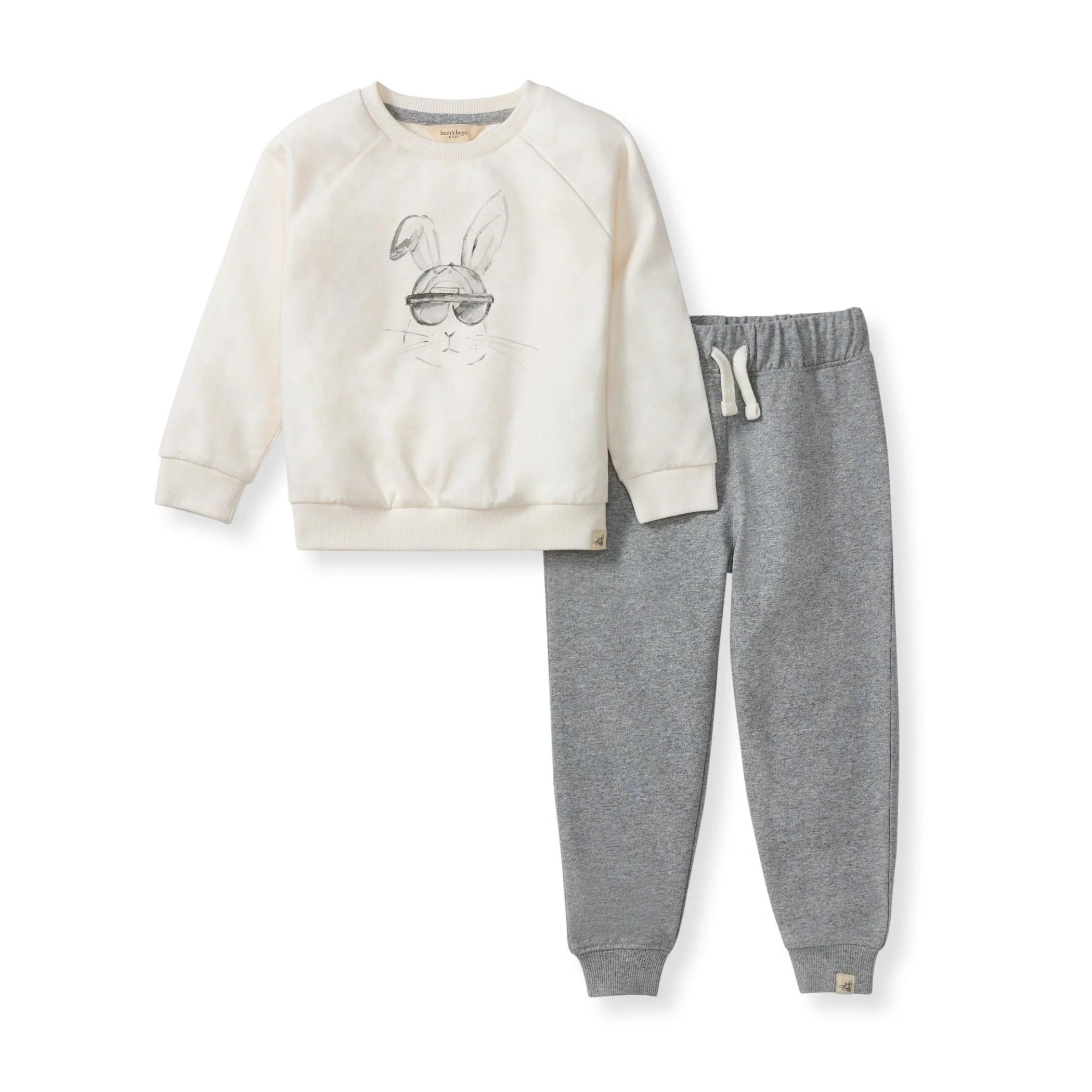 Boys Hip Hop Bunny Easter Sweatshirt and Sweatpants Outfit Set | Burts Bees Baby