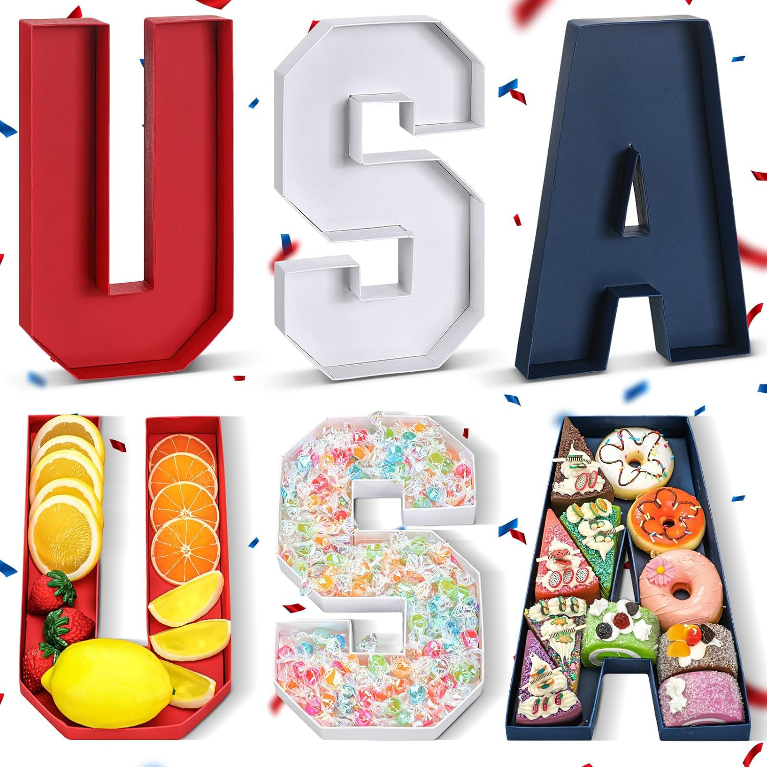 Nuogo USA Set Charcuterie Cardboard Letter 250th Red Blue White Paper Letter Charcuterie Patrioti... | Amazon (US)