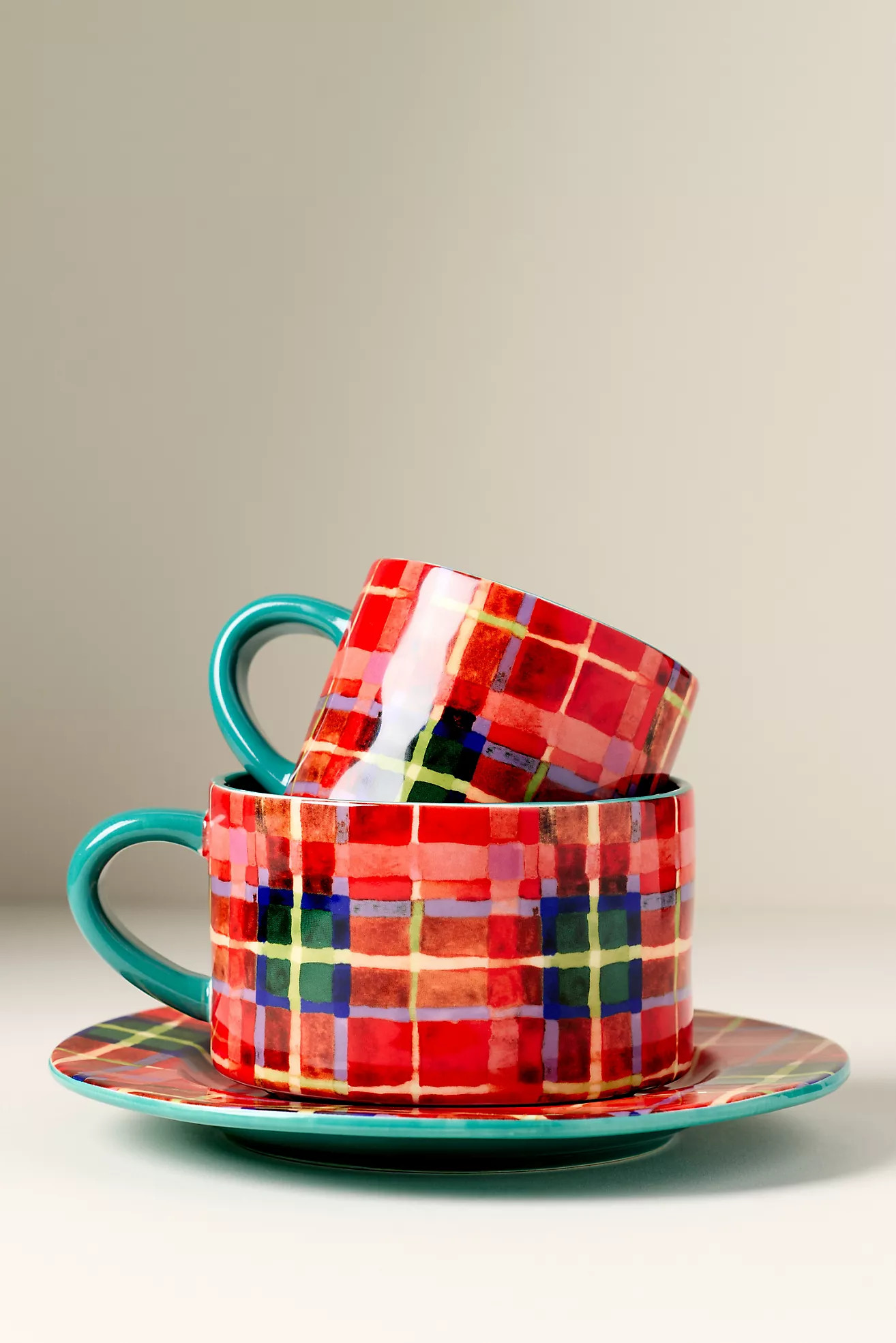 Tartan Stoneware Dessert Plate | Anthropologie (US)