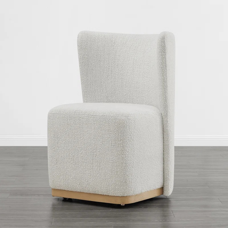 Geelt Upholstered Wingback Dining Chairs with Casters | Wayfair North America