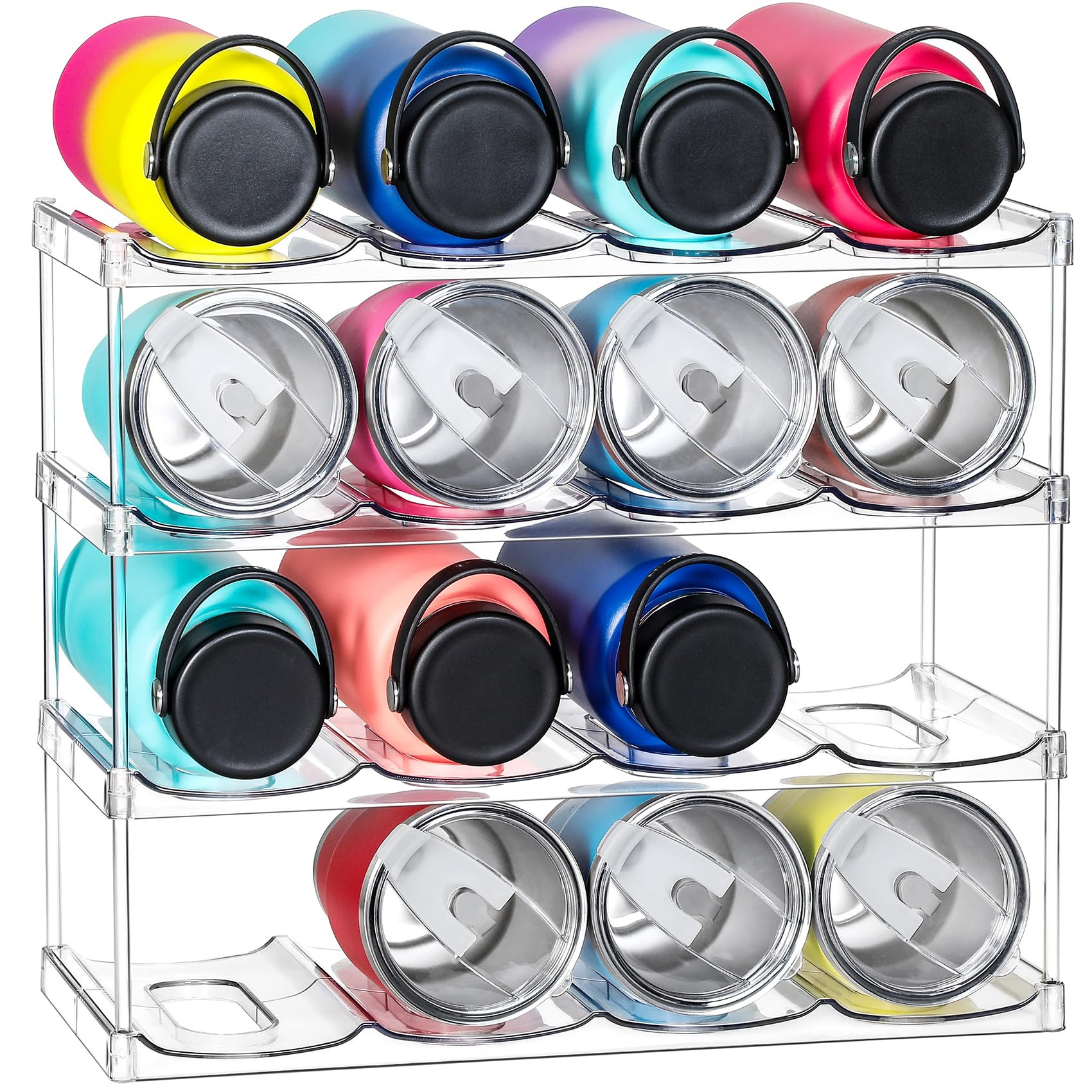 LARGER Compartment - 4 Tier Stackable Water Bottle Organizer Holder - for Stanley 40oz & Others' ... | Amazon (US)