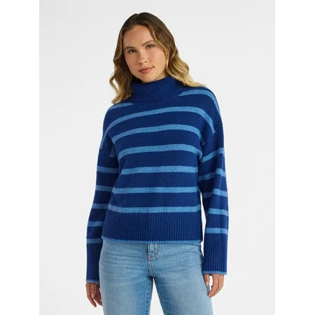 Time and Tru Women's Chunky Turtleneck Pullover Sweater with Long Sleeves, Mid-weight, Sizes XS-XXXL | Walmart (US)