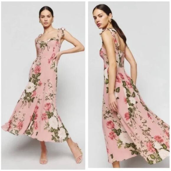 REFORMATION Nadira Maxi Dress Rose Garden Pink Floral {W25} | Poshmark