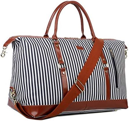 BAOSHA HB-14 Canvas Travel Tote Duffel Bag Carry on Weekender Overnight Bag Oversized for Women (... | Amazon (US)