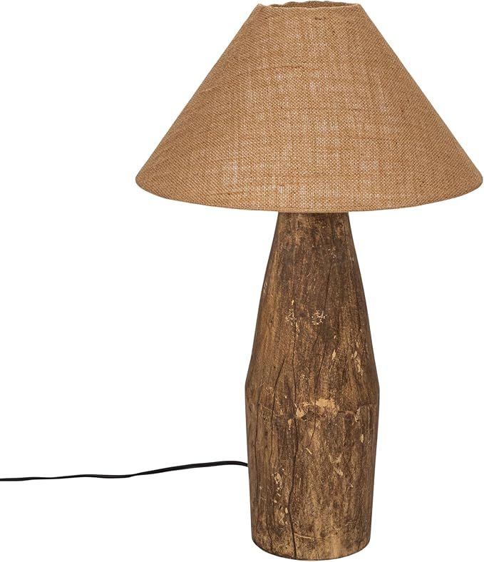 Creative Co-Op Reclaimed Wood Swivel Neck Table Lamp with Jute Shade, Natural | Amazon (US)