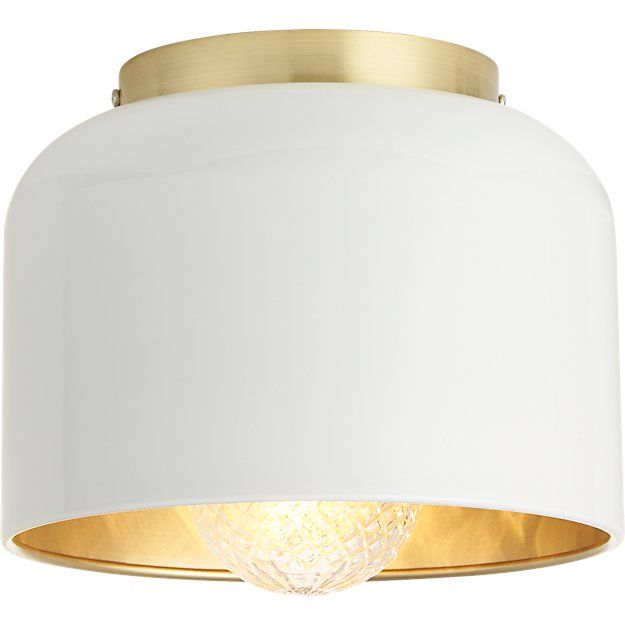 bell white flush mount lamp | CB2