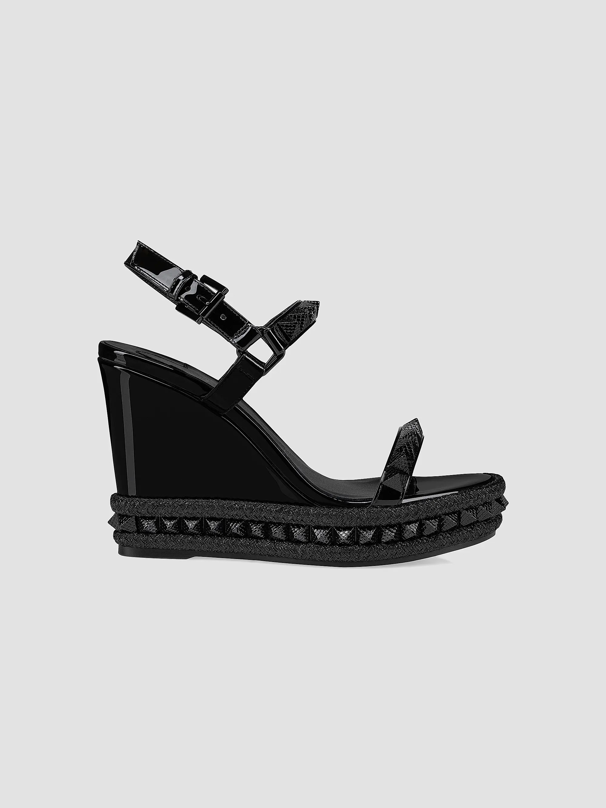 Christian Louboutin Pyraclou 110MM Patent Leather Wedges | Saks Fifth Avenue | Saks Fifth Avenue