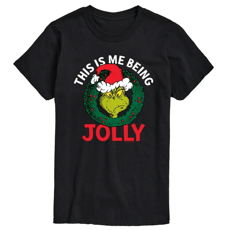 The Grinch - This Is Me Being Jolly - Men's Short Sleeve Graphic T-Shirt - Walmart.com | Walmart (US)