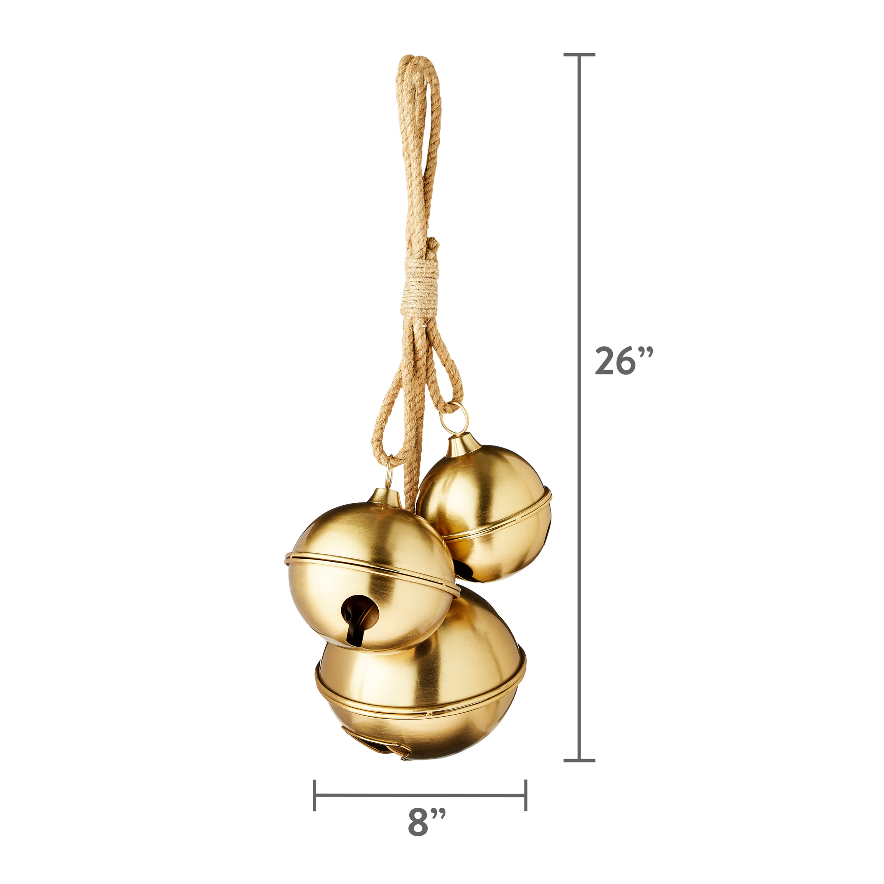 Gold Metal Bells Hanging Christmas Decor, 8.5 in, by Holiday Time | Walmart (US)