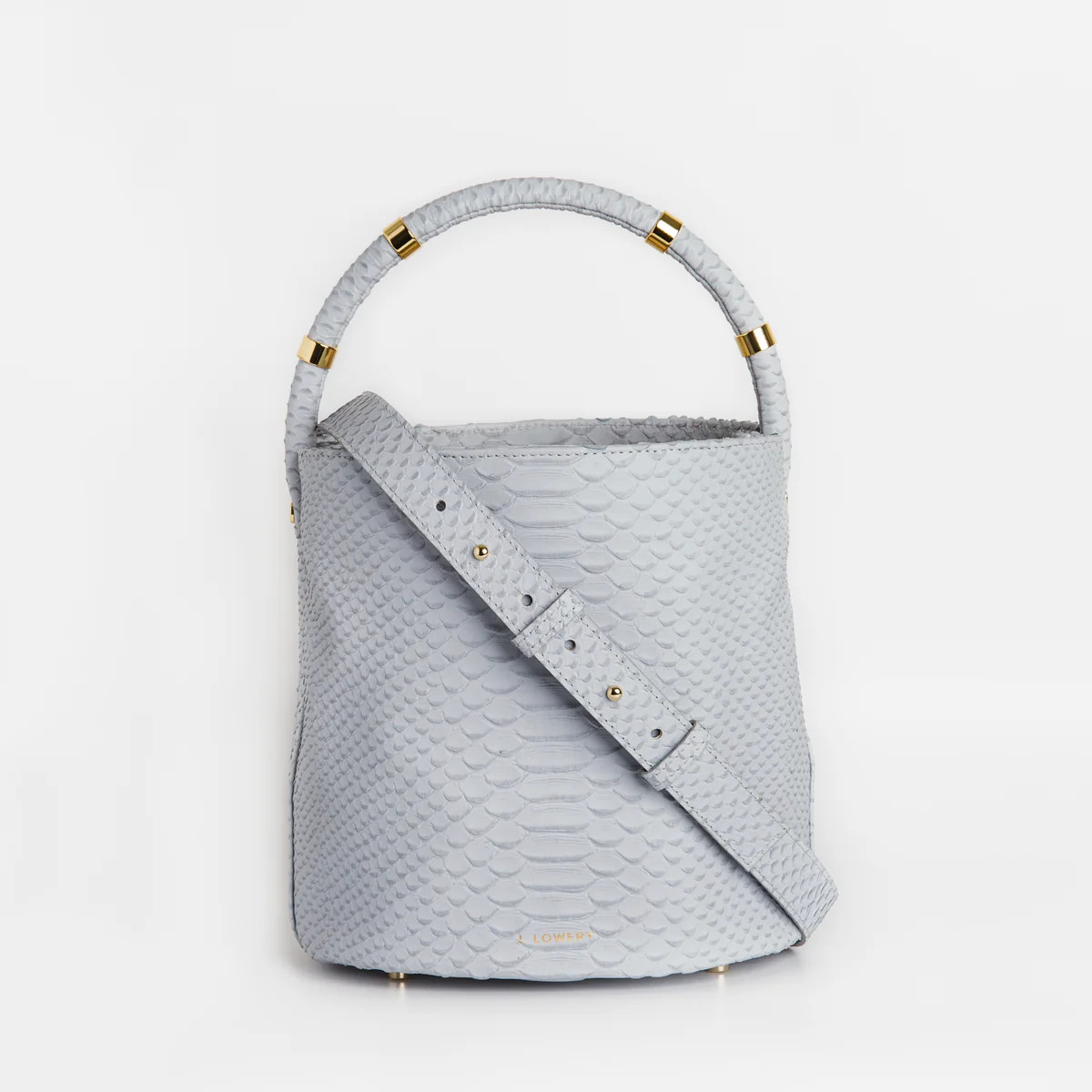 J. LOWERY Max Bucket Bag | Dove Blue Python | J. LOWERY