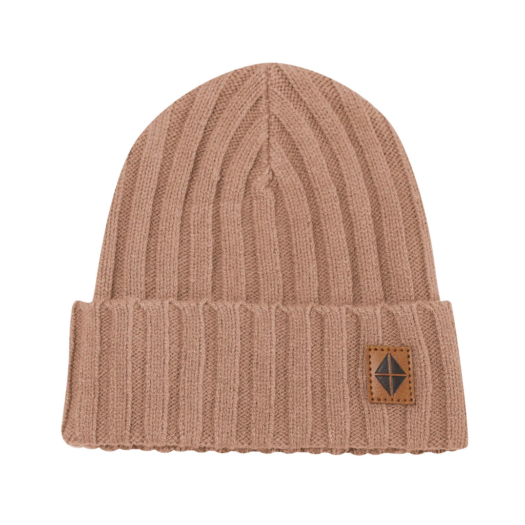 Chunky Knit Ribbed Beanie in Latte | Kyte Baby