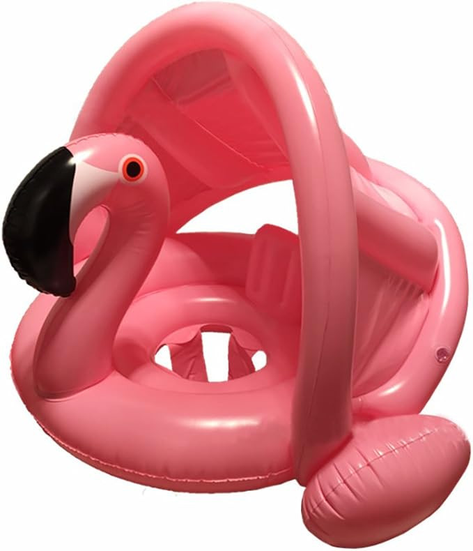 Viyor shop Baby Inflatable Flamingo Pool Float with Canopy,Swimming Ring with Safety Seat Infant ... | Amazon (US)