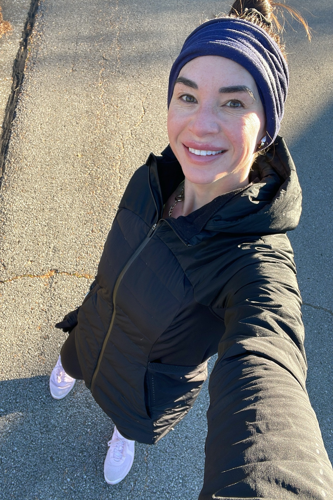 The cold never bothered me anyway!! ❄️ 

🧥 This is the lightest, yet warmest running jacket I’ve found with sooo many pockets — I had a water bottle on one side and my phone on the other + zip pockets for other essentials. Recommend to size up in the jacket! 

🧤 keeping ears and hands warm are a must and can easily be shed if you warm up. I stack gaiters over my ears and face, and prefer mittens in the colder temps (vs. gloves)

🔥 fleece lined joggers and leggings that stay up and stay warm + long socks 

#LTKSeasonal #LTKFitness