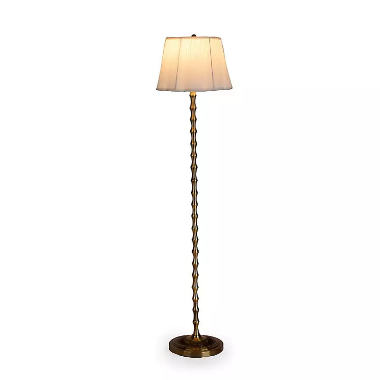 New! Gold Metal Bamboo Floor Lamp | Kirklands