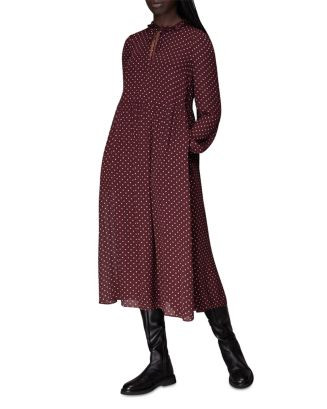 Whistles Spot Print Trapeze Midi Dress  | Bloomingdale's Women | Bloomingdale's (US)