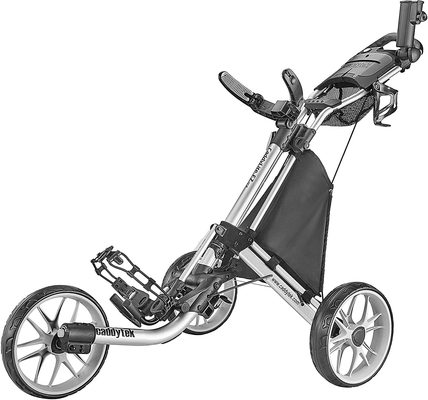 CaddyTek 3 Wheel Golf Push Cart - Foldable Collapsible Lightweight Pushcart with Foot Brake - Eas... | Amazon (US)